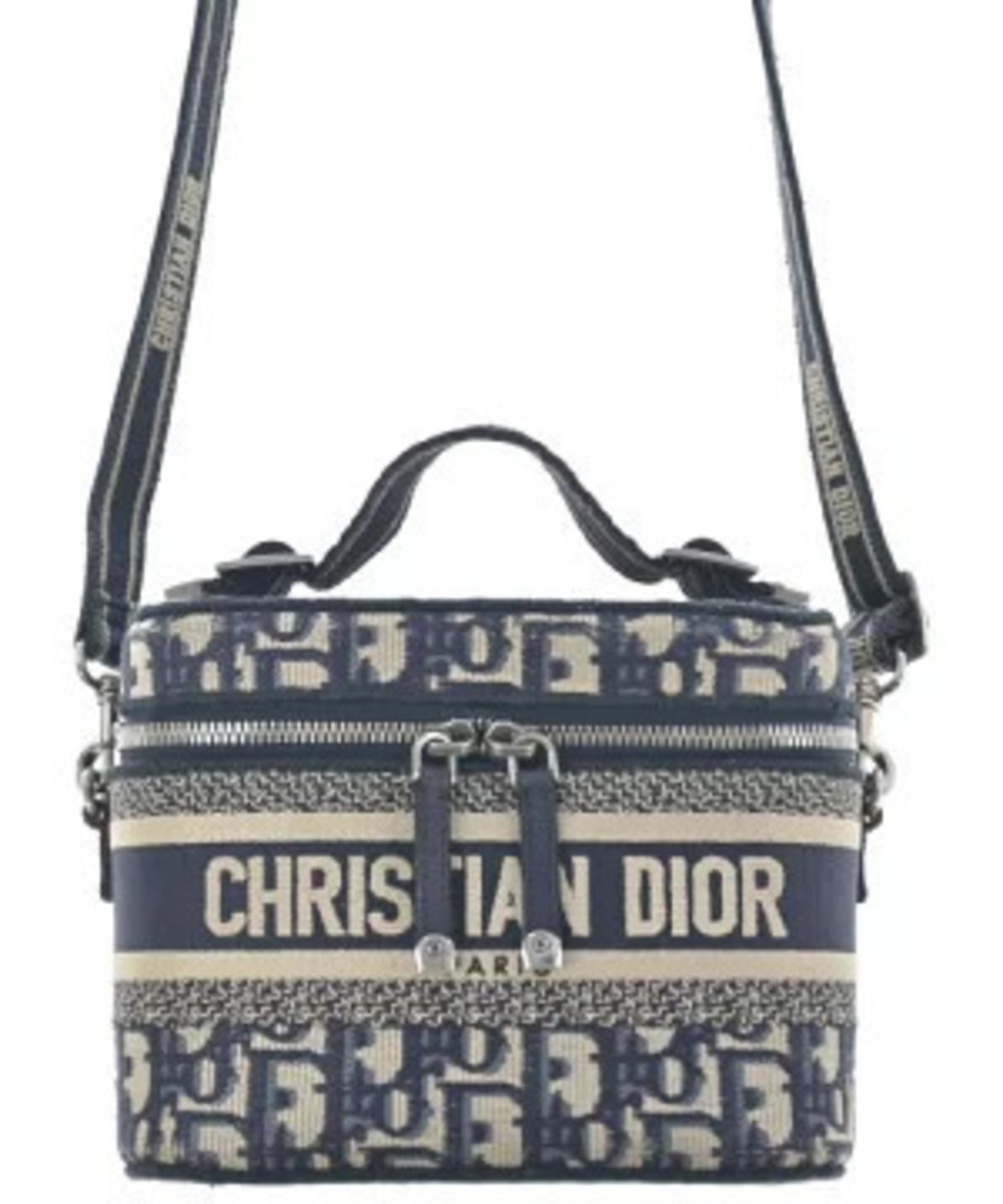 Christian Dior Handbag Gray x Navy Blue All over